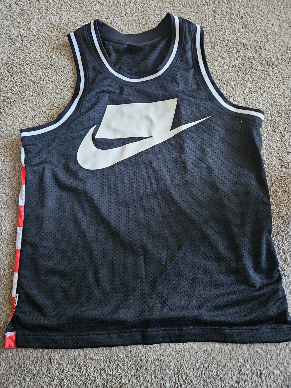 Nike Men’s Black Athletic Swim Tank with White Logo